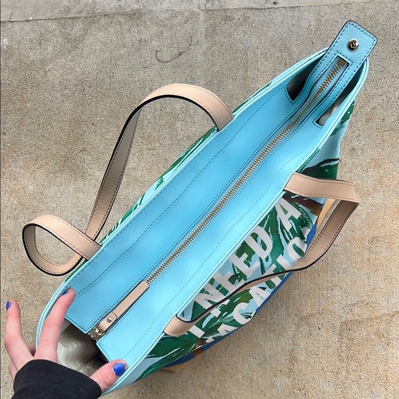 Kate Spade Blue and Tan Beach Tote - Picture 5 of 16
